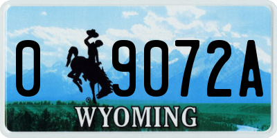 WY license plate 09072A
