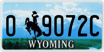 WY license plate 09072C