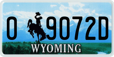 WY license plate 09072D