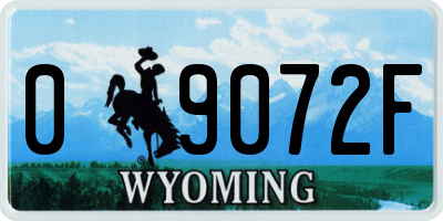 WY license plate 09072F
