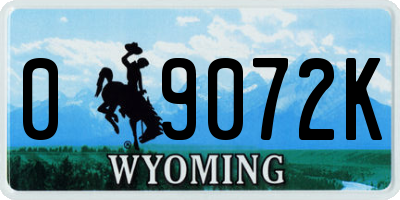 WY license plate 09072K