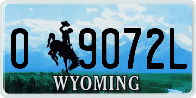 WY license plate 09072L