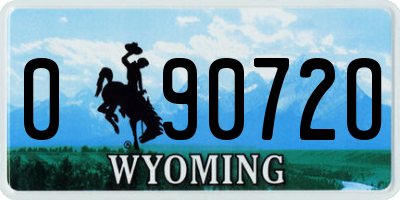 WY license plate 09072O
