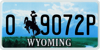 WY license plate 09072P