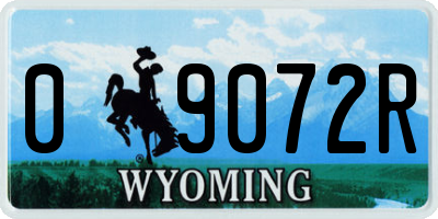 WY license plate 09072R