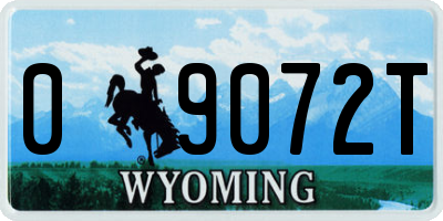 WY license plate 09072T