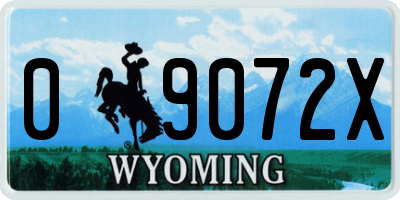 WY license plate 09072X