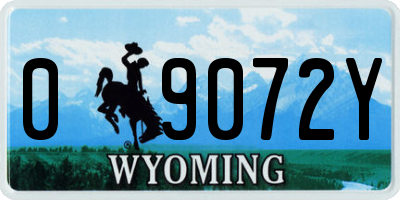 WY license plate 09072Y