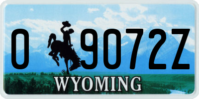 WY license plate 09072Z