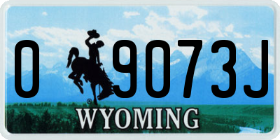 WY license plate 09073J