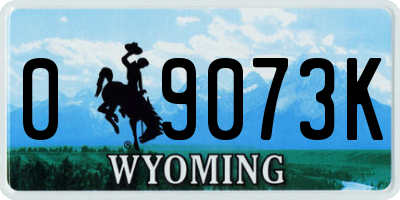WY license plate 09073K