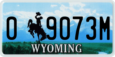 WY license plate 09073M
