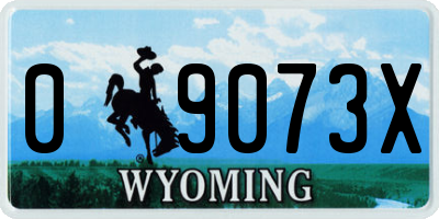 WY license plate 09073X