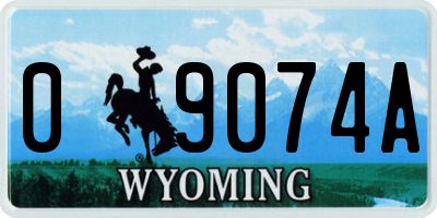 WY license plate 09074A