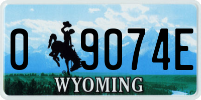 WY license plate 09074E