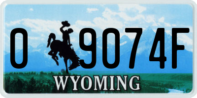 WY license plate 09074F