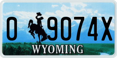 WY license plate 09074X