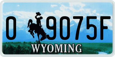 WY license plate 09075F