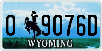 WY license plate 09076D