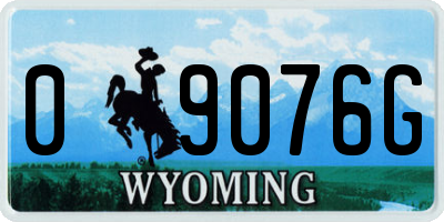 WY license plate 09076G
