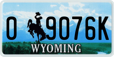WY license plate 09076K