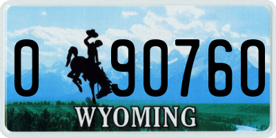 WY license plate 09076O