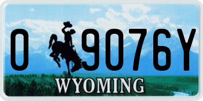 WY license plate 09076Y