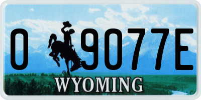 WY license plate 09077E