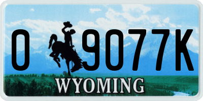 WY license plate 09077K