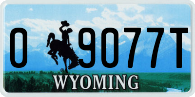WY license plate 09077T