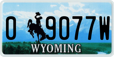 WY license plate 09077W