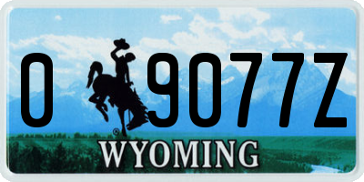 WY license plate 09077Z