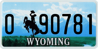 WY license plate 090781