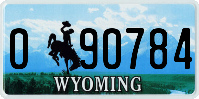 WY license plate 090784