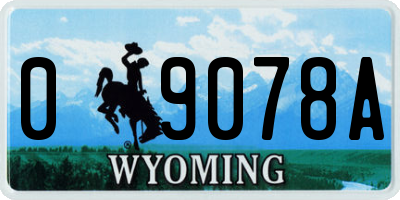 WY license plate 09078A