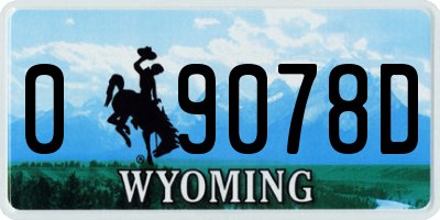 WY license plate 09078D