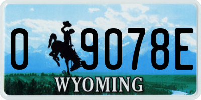 WY license plate 09078E