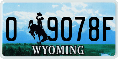 WY license plate 09078F