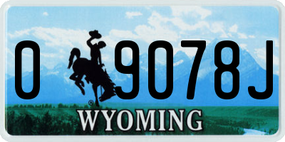 WY license plate 09078J