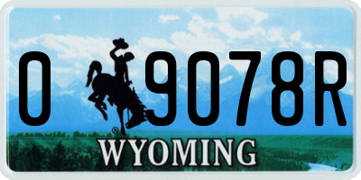 WY license plate 09078R