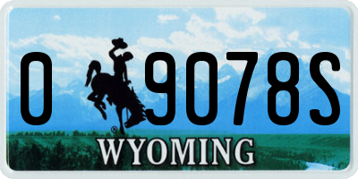 WY license plate 09078S