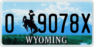 WY license plate 09078X