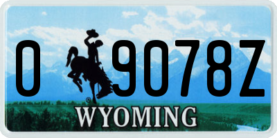WY license plate 09078Z