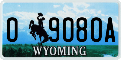 WY license plate 09080A