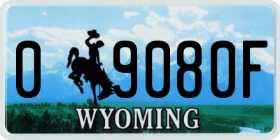 WY license plate 09080F