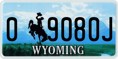 WY license plate 09080J