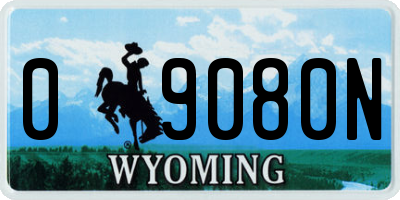 WY license plate 09080N