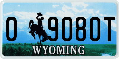 WY license plate 09080T