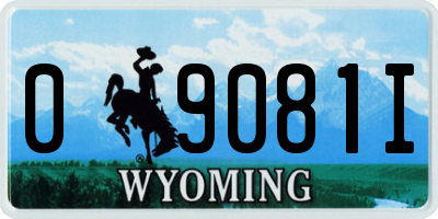 WY license plate 09081I