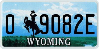 WY license plate 09082E